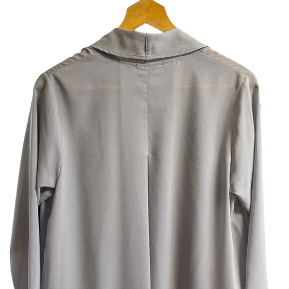 SYMPLI Sage Gray Whisper Coat in Georgette Fabric SZ 12 - Picture 6 of 11